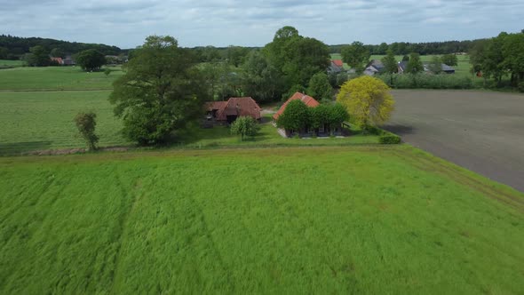 Cropland in the Achterhoek, rural area in Gelderland, the Netherlands, Aerial alt