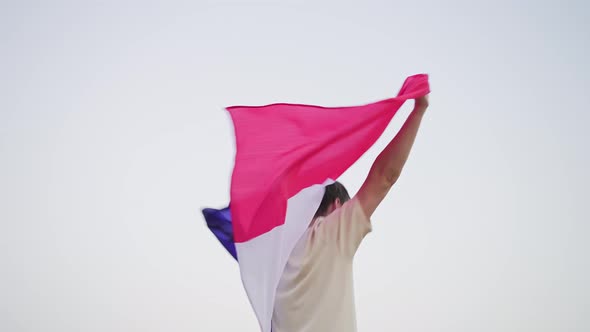 An Excited Frenchman with a Flag