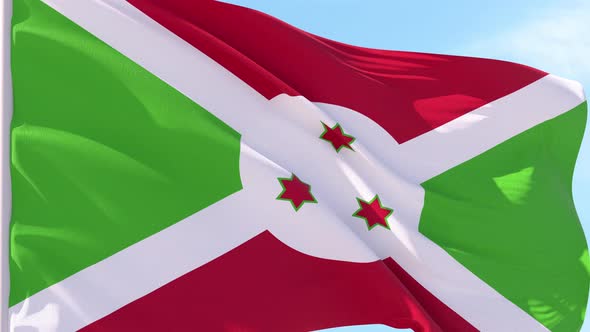 Burundi Flag Looping Background