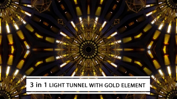 Light Tunnel With Gold Elements