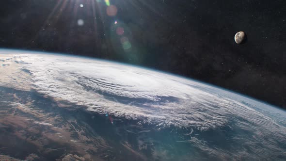 Hurricane In The Atmosphere Of Planet Earth As Seen From Orbit