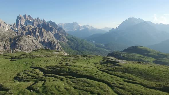 Dolomites alps at the Famous Italian Park Tre Cime Di Lavaredo