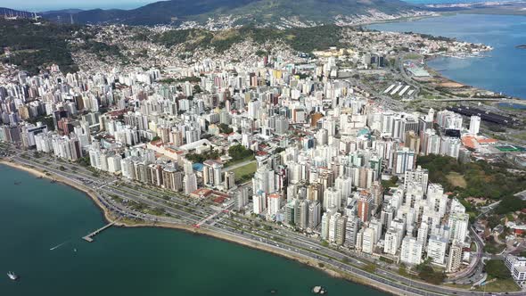 Tropical beach scenery of island os Florianopolis Brazil. Travel landmark. alt