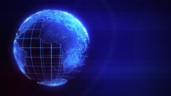 Digital World Globe Background Loop