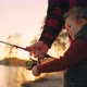 Curious Little Boy is Learning to Catch Fish By Fishing Rod Father or Grandpa is Helping - VideoHive Item for Sale