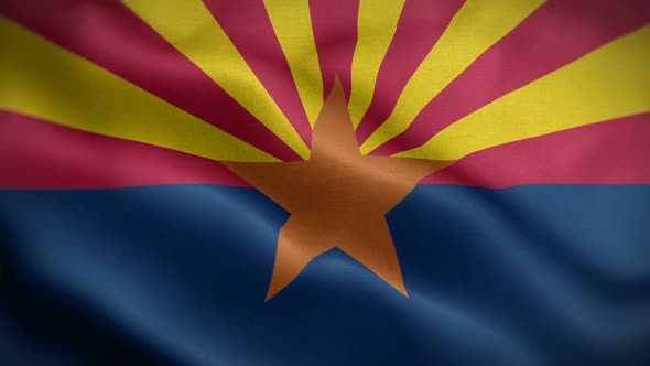 Arizona State Flag Blowing In Wind alt