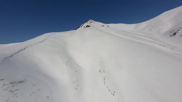 Picturesque Sharp Mountain Summit Covered By Snow Surrounded By Cinematic White Clear Winter alt