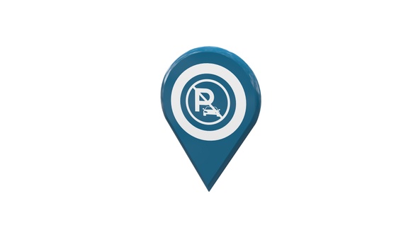 Map Location Pin With No Parking Icon Blue V15 alt