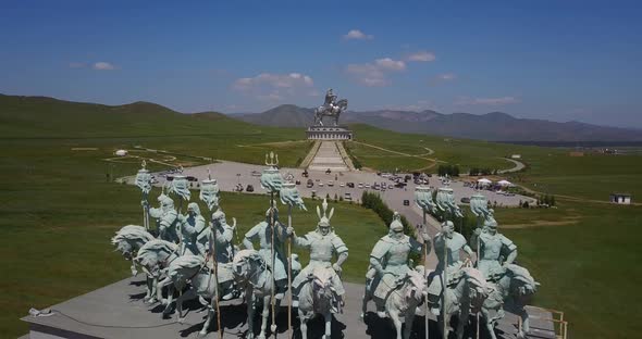 Ulan Bator Mongolia July 15 2019 Monument to Genghis Khan in Ulan Bator