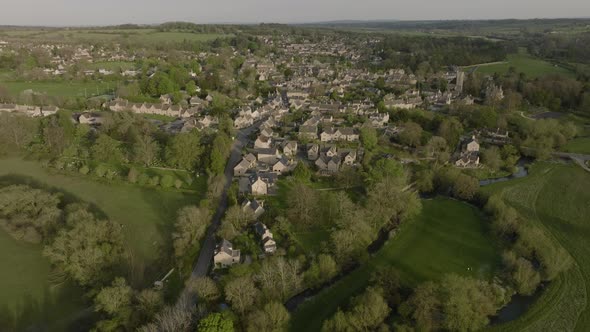 Charlbury Town Aerial Landscape Oxfordshire England Goodbye Shot alt