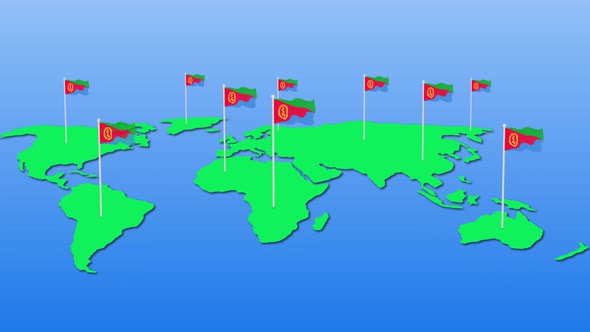 Eritrea Flag Wavy Animated On Earth alt
