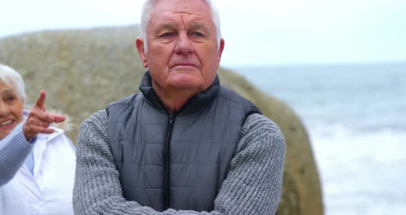 Senior couple arguing with each other alt