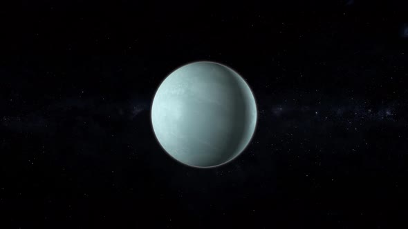 Planet Uranus in space with stars background. Vd 1206