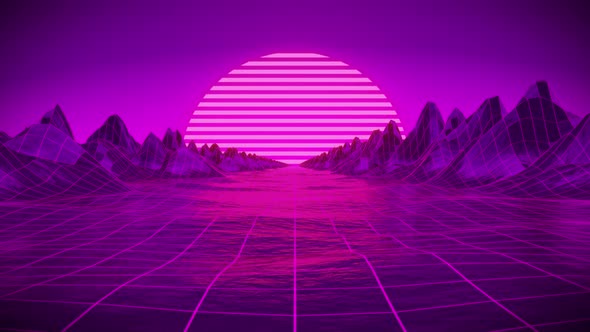Purple retro sunset