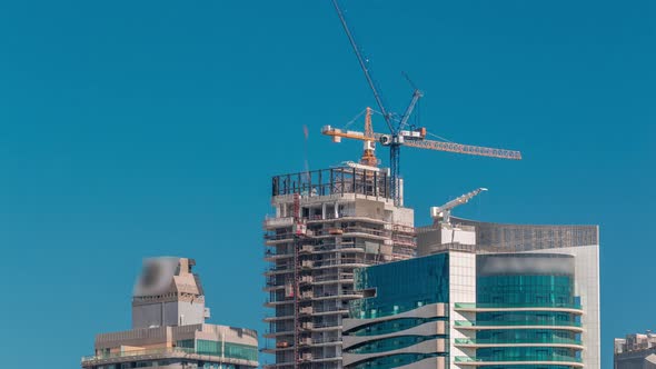 Construction of New Modern Skyscrapers in Luxury Dubai cityUnited Arab Emirates alt