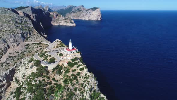 Far Formentor Lighthouse at Mallorca, Spain