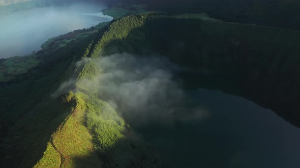 Clouds in Volcanic Crater of Lake Azul Miradouro Do Cerrado Das Freiras alt