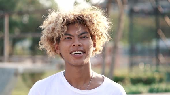Portrait Of Young Skater Smiling