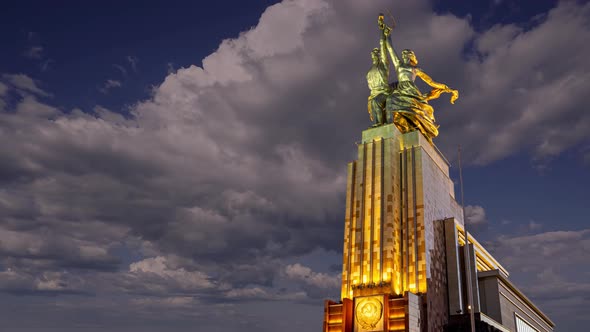 monument Rabochiy i Kolkhoznitsa, Moscow, Russia. Made of in 1937