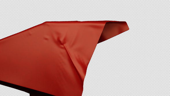 Red Silk Cloth Reveal Brand New Product Or Service With Transparent Background 4k
