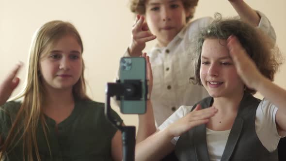 Two Girls and a Boy Funny Classmates Shoot Video Trends alt
