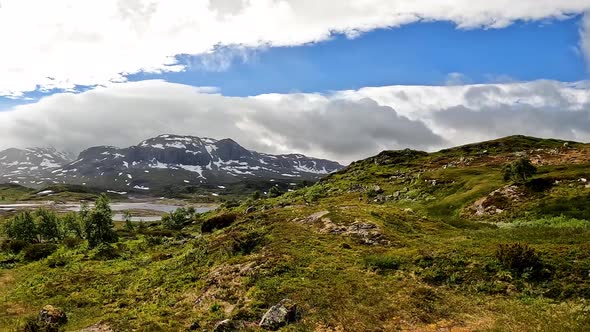 Beautiful Mountain Lake and Landscape Norway