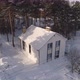 Drone shot of new white modern residential house at winter near the forest 08 - VideoHive Item for Sale