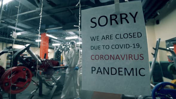 Closed Gym Is Getting Sanitized During Quarantine By the Experts alt