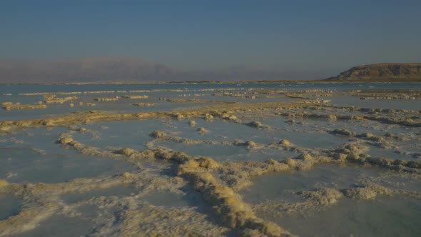 Salt Pools at the Dead Sea in the Middle East