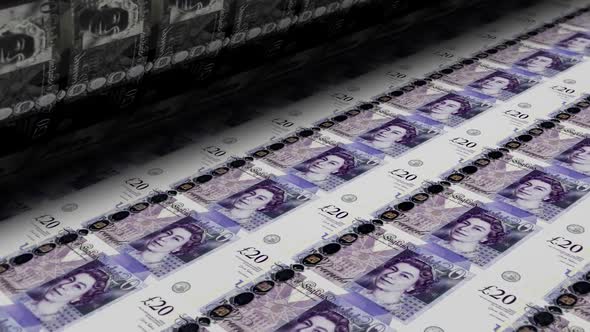 Printing Money Pound Sterling Banknotes
