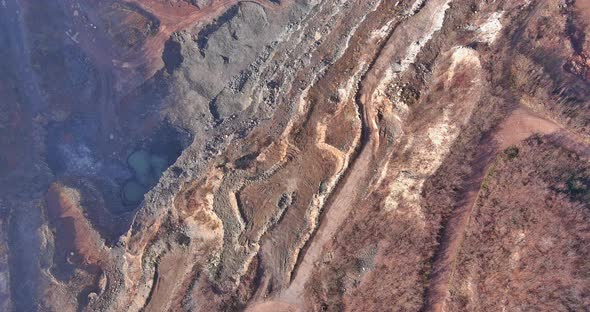 Air View of a Panoramic View of the Extraction of Stone in the Quarry alt