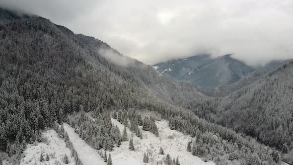 Mountains in the winter season with snow