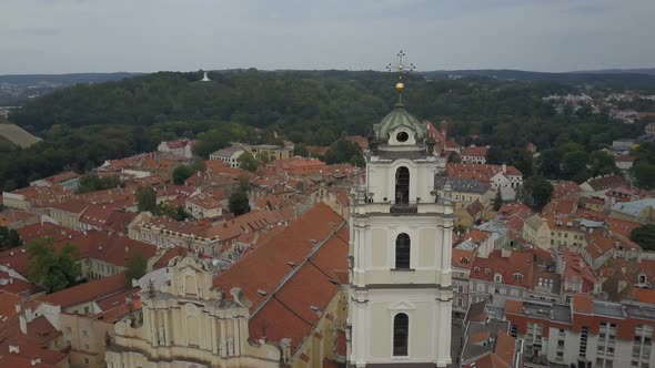 Beautiful Aerial View of the Old Town of Vilnius, the Capital of Lithuania alt