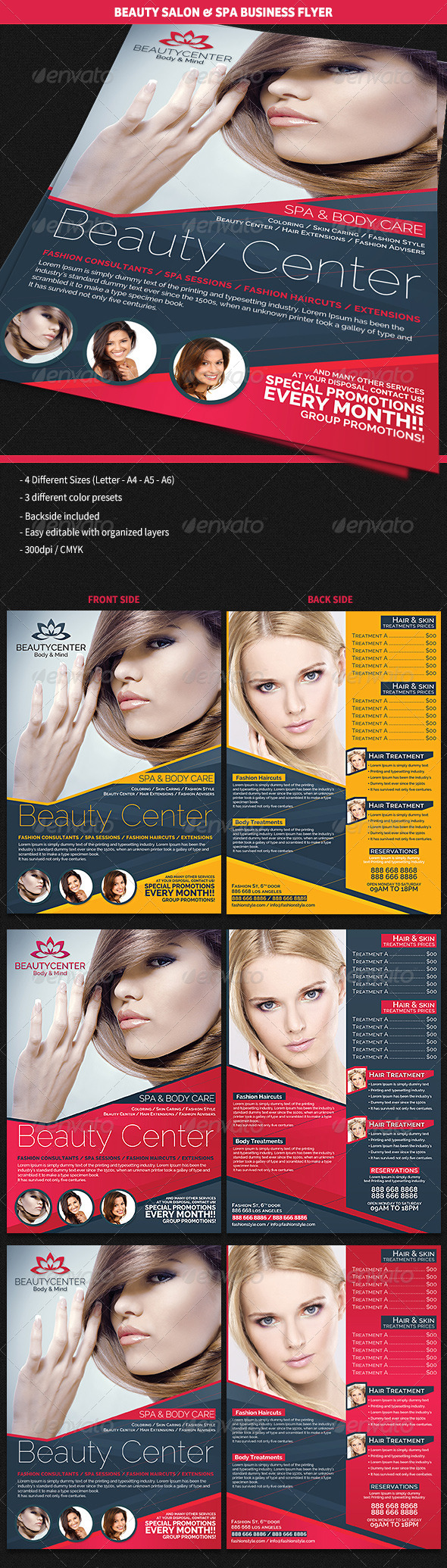 Beauty Center & Spa Business Flyer - Corporate Flyers