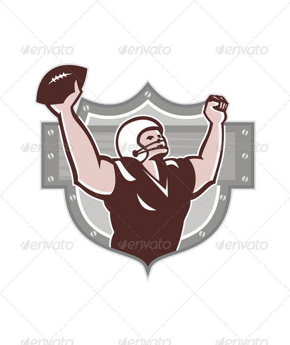 American Football Receiver Touchdown Retro - Sports/Activity Conceptual