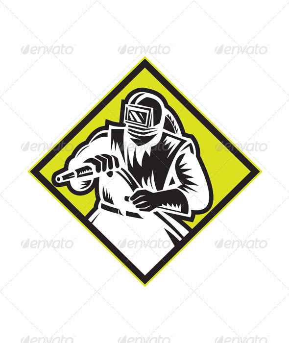 Sandblaster Sandblasting Diamond Retro - People Characters