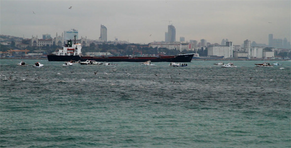 Cargo Ships in Bosphorus 02