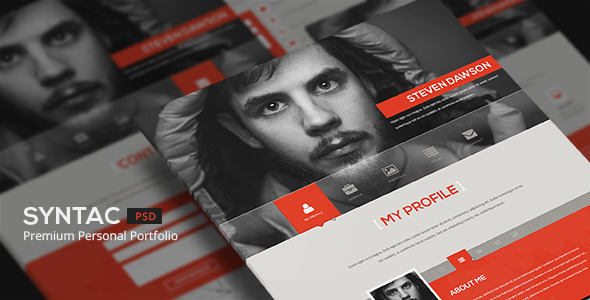 Syntac - Flat Personal Portfolio Psd Template - Portfolio Creative