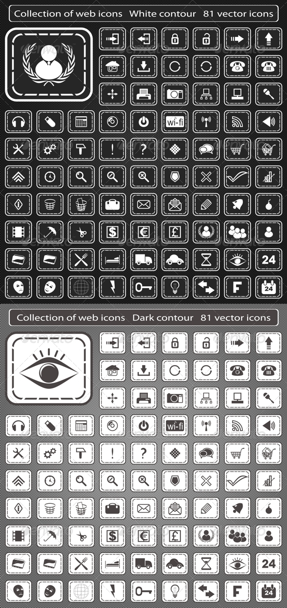 Collection of Web Icons - Web Elements Vectors
