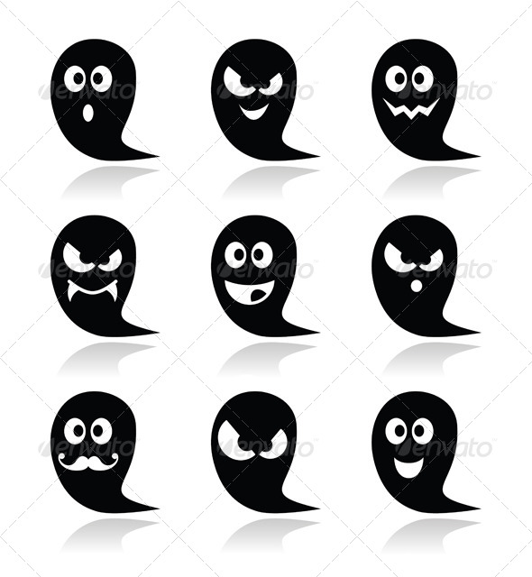 Halloween Ghost Vector Icons Set - Halloween Seasons/Holidays