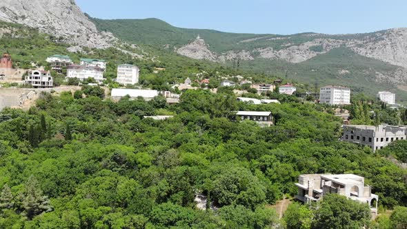 View of the Foros Resort Town From a Height