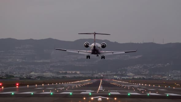 Slow Motion of Landing Small Plane