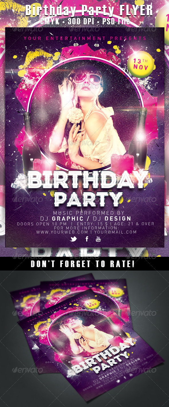 Birthday Party Flyer - Clubs & Parties Events