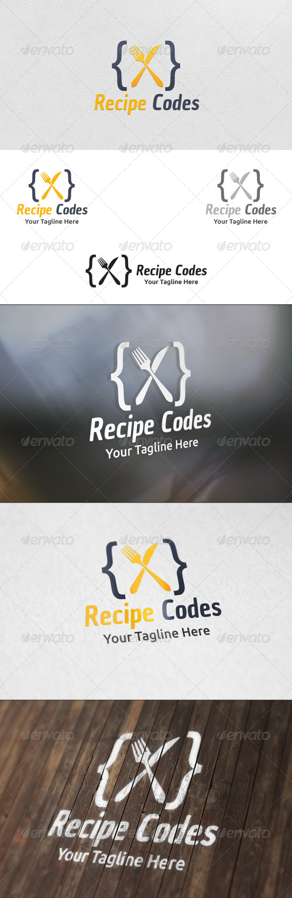 Recipe Codes - Logo Template - Food Logo Templates