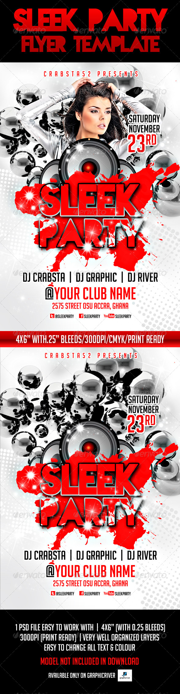 Sleek Party Flyer Template - Flyers Print Templates