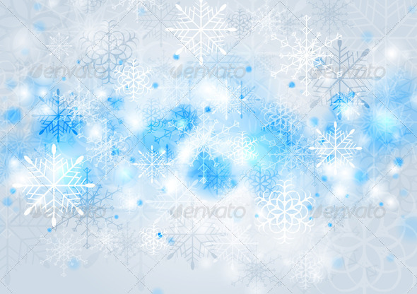 Bright Blue Vector Christmas Background - Christmas Seasons/Holidays
