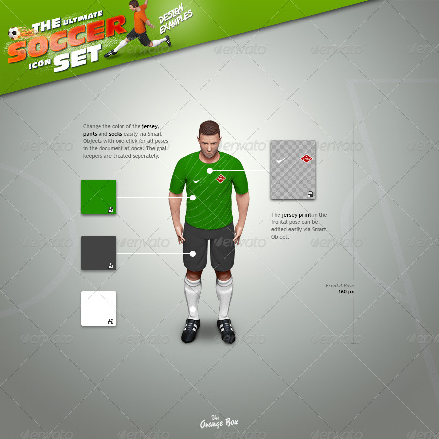 The Soccer Set Kicker Icons Field And Elements Graphics Graphicriver