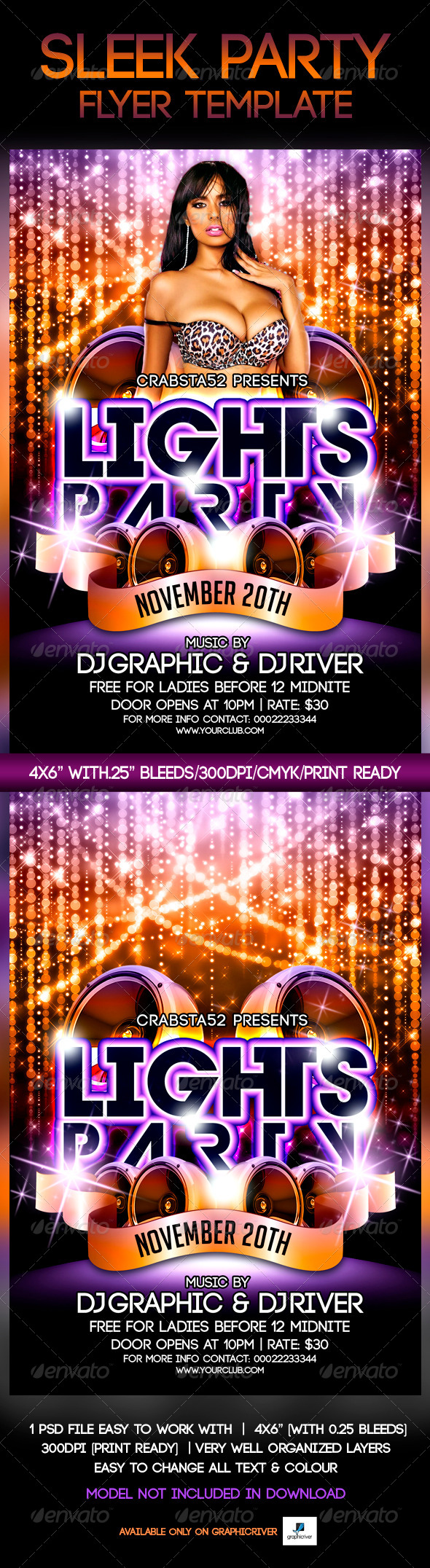 Lights Party Flyer Template - Events Flyers