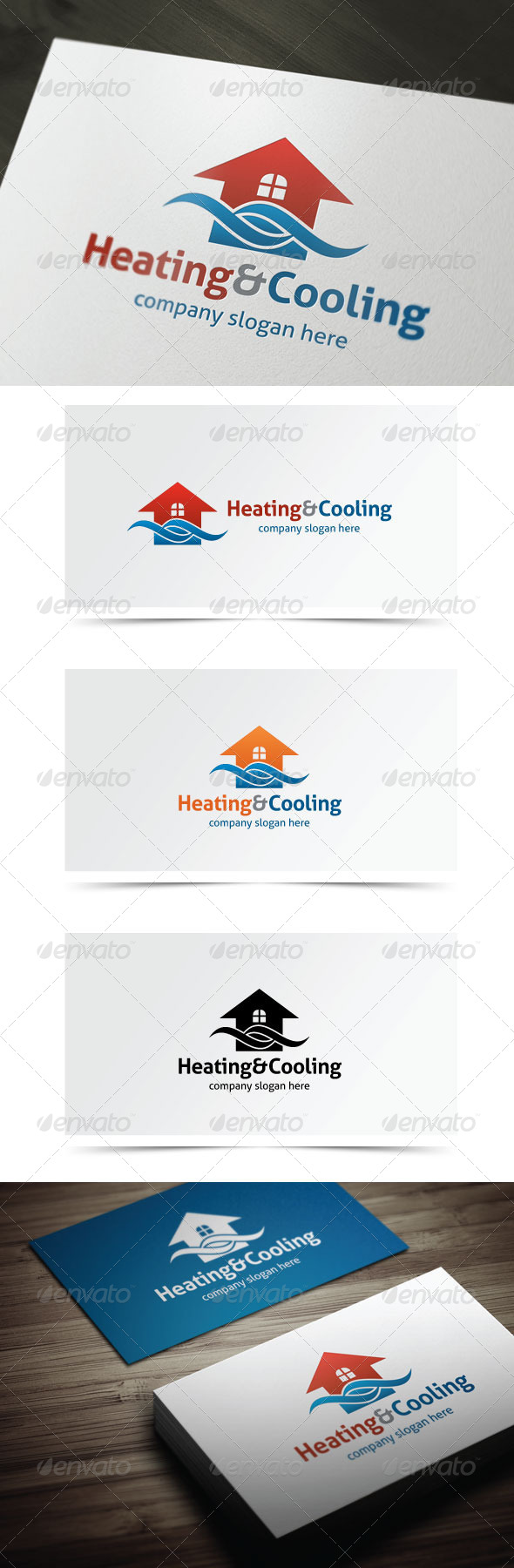 Heating & Cooling - Buildings Logo Templates