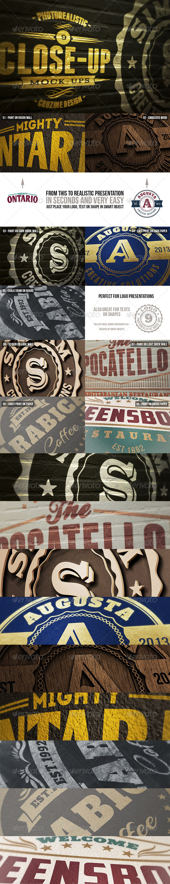 Photorealistic Close-Up Mock-Ups v.1 - Logo Product Mock-Ups